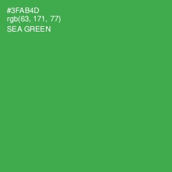 #3FAB4D - Sea Green Color Image