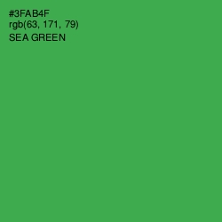 #3FAB4F - Sea Green Color Image
