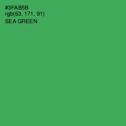 #3FAB5B - Sea Green Color Image