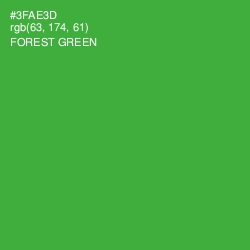 #3FAE3D - Forest Green Color Image