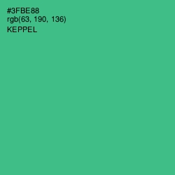 #3FBE88 - Keppel Color Image