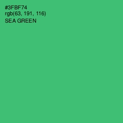 #3FBF74 - Sea Green Color Image