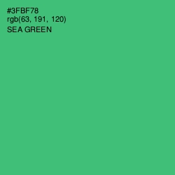 #3FBF78 - Sea Green Color Image