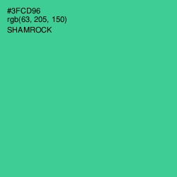 #3FCD96 - Shamrock Color Image