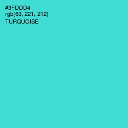 #3FDDD4 - Turquoise Color Image