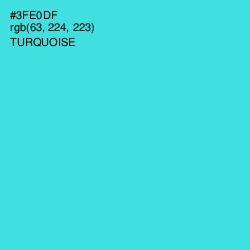 #3FE0DF - Turquoise Color Image