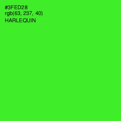 #3FED28 - Harlequin Color Image