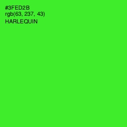 #3FED2B - Harlequin Color Image