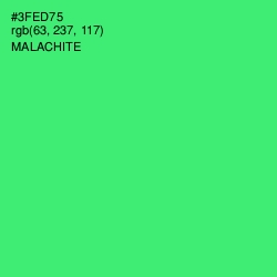 #3FED75 - Malachite Color Image