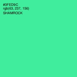 #3FED9C - Shamrock Color Image