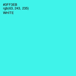 #3FF3EB - Turquoise Color Image