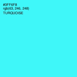 #3FF6F8 - Turquoise Color Image