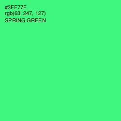 #3FF77F - Spring Green Color Image