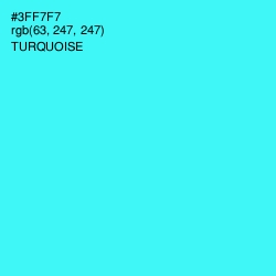 #3FF7F7 - Turquoise Color Image