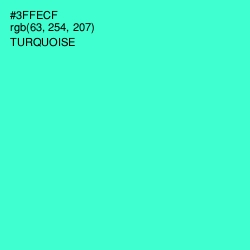 #3FFECF - Turquoise Color Image