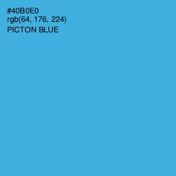 #40B0E0 - Picton Blue Color Image