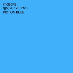 #40B0FB - Picton Blue Color Image