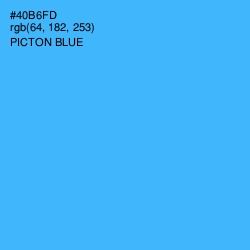 #40B6FD - Picton Blue Color Image