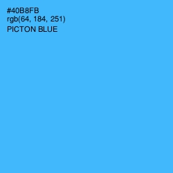 #40B8FB - Picton Blue Color Image