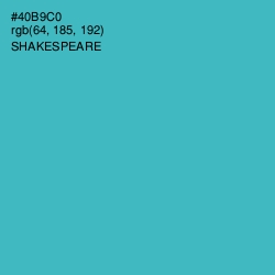 #40B9C0 - Shakespeare Color Image