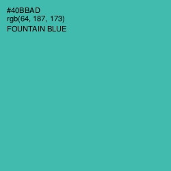 #40BBAD - Fountain Blue Color Image