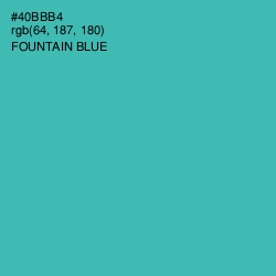 #40BBB4 - Fountain Blue Color Image