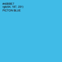#40BBE7 - Picton Blue Color Image