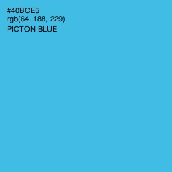 #40BCE5 - Picton Blue Color Image