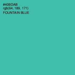 #40BDAB - Fountain Blue Color Image