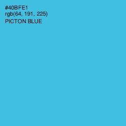 #40BFE1 - Picton Blue Color Image