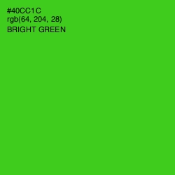 #40CC1C - Bright Green Color Image