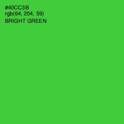 #40CC3B - Bright Green Color Image