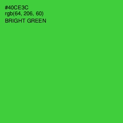 #40CE3C - Bright Green Color Image