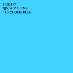 #40D1FF - Turquoise Blue Color Image