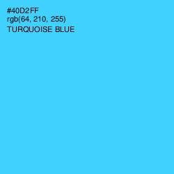 #40D2FF - Turquoise Blue Color Image