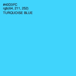 #40D3FC - Turquoise Blue Color Image