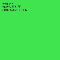 #40E44F - Screamin' Green Color Image