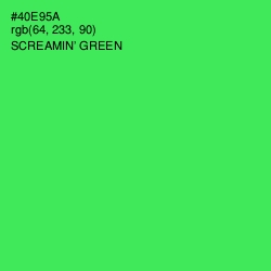 #40E95A - Screamin' Green Color Image