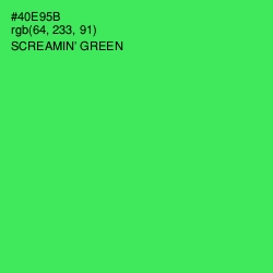 #40E95B - Screamin' Green Color Image