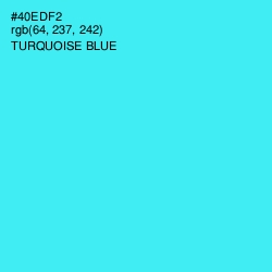 #40EDF2 - Turquoise Blue Color Image