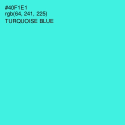 #40F1E1 - Turquoise Blue Color Image