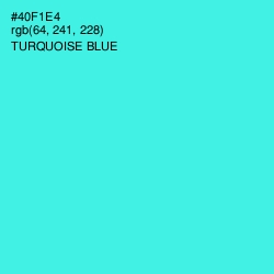 #40F1E4 - Turquoise Blue Color Image