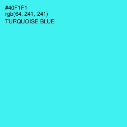 #40F1F1 - Turquoise Blue Color Image