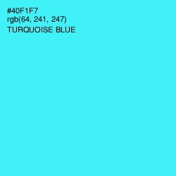 #40F1F7 - Turquoise Blue Color Image