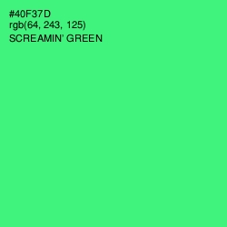 #40F37D - Screamin' Green Color Image