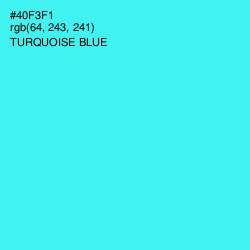 #40F3F1 - Turquoise Blue Color Image