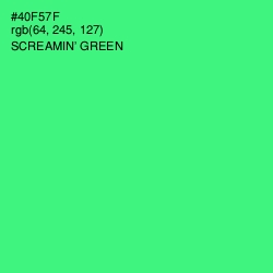 #40F57F - Screamin' Green Color Image