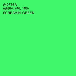 #40F66A - Screamin' Green Color Image