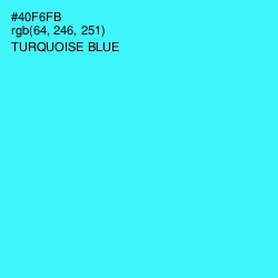 #40F6FB - Turquoise Blue Color Image