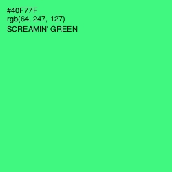 #40F77F - Screamin' Green Color Image